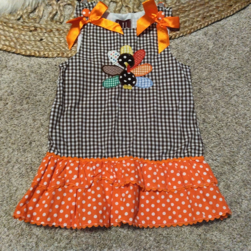 Lil Cactus Thanksgiving gobble dress size 3T